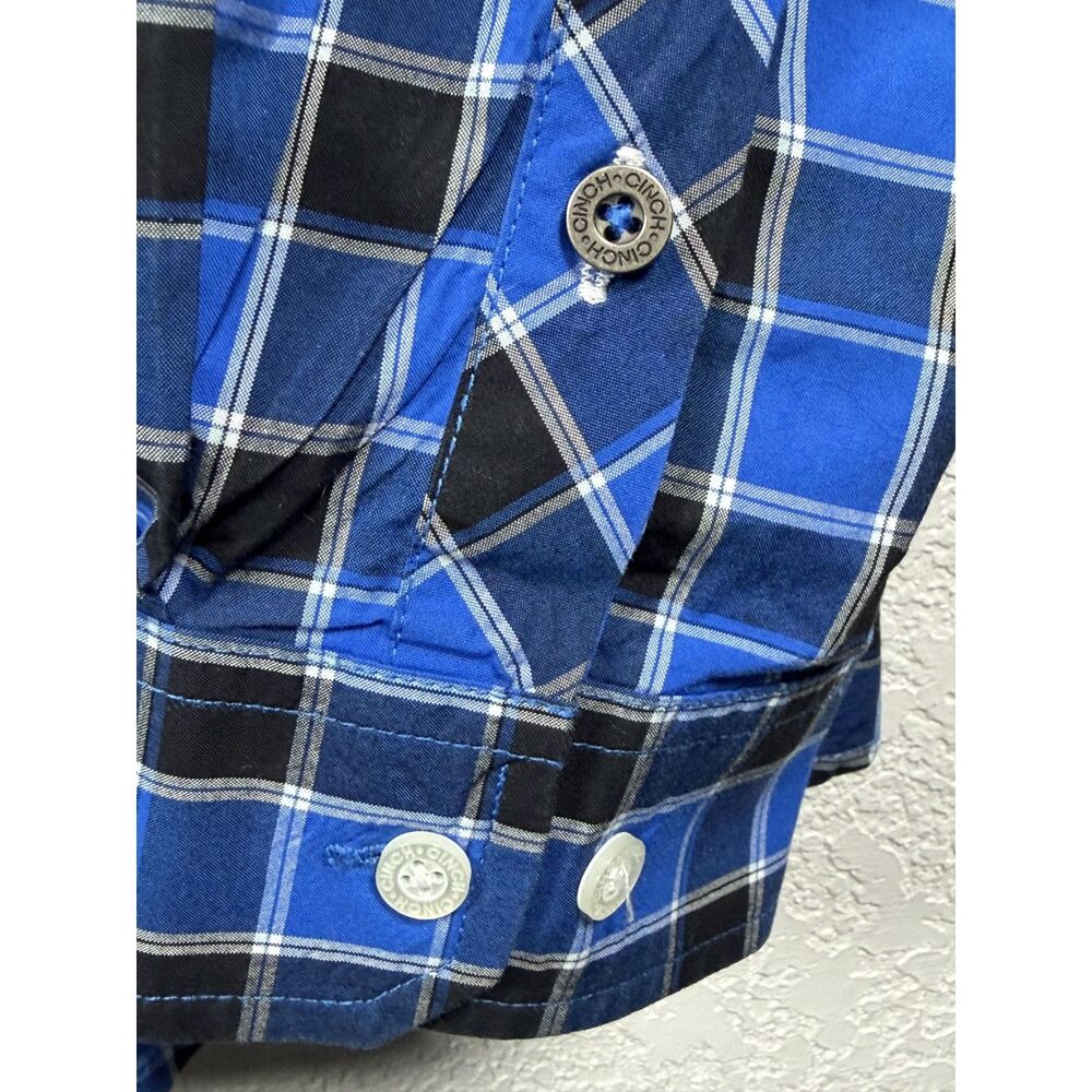 Cinch Modern Fit Mens Plaid Long Sleeve Button Down Western Cowboy Shirt Size M - Picture 11 of 11